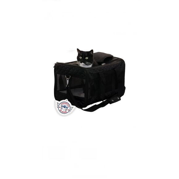 Sherpa Original Deluxe Travel Pet Carrier, Airline Approved Black Lattice, Large - Picture 1 of 9